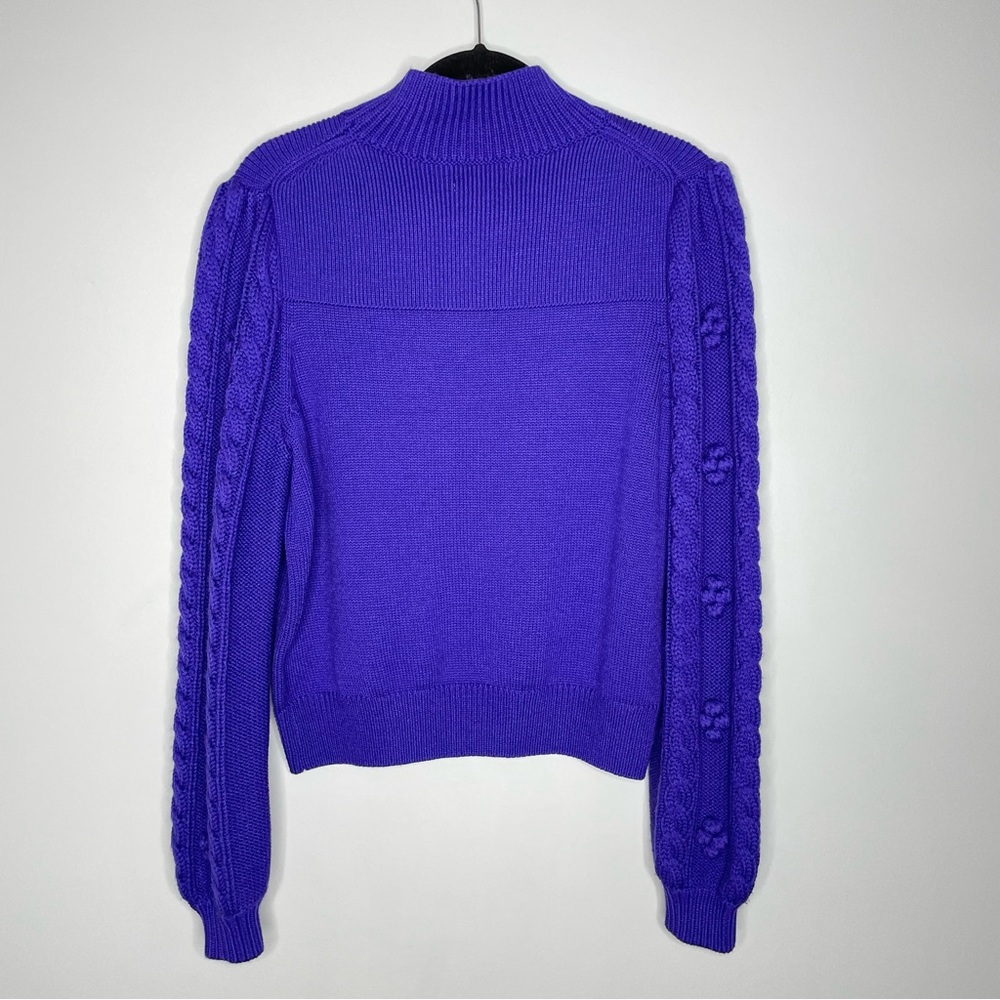 Anthropologie Maeve Purple Cable Sleeve Sweater - Picture 7 of 7